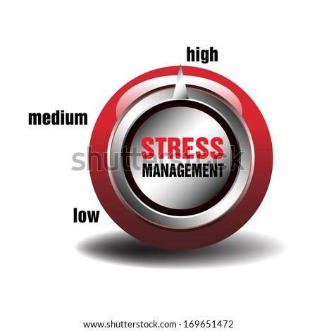 Stress management button isolated on a white background