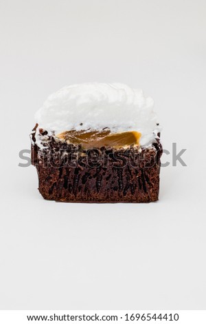 Perfect cupcake with white cream top
