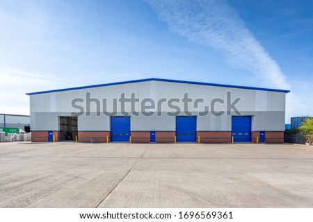 Loading doors of a warehouse Royalty-Free Stock Photo #1696569361
