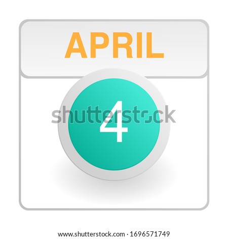 Design calendar icon in trendy style. Daily sign of the calender for web site design, logo, app, UI/UX. Vector illustration symbol of a calendar. Spring April 4