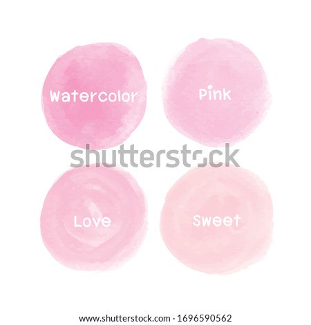 Set Of Loved Watercolor Circles. 
Set Abstract Pastel circle watercolor background. Spots on a white background.