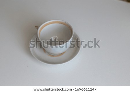 clean cooking utensils for daily use, empty dishes on a white table background