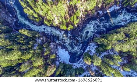 Aerial View of Benham Falls near Bend, Oregon Royalty-Free Stock Photo #1696626091