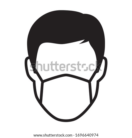 Simple face mask or surgical mask flat vector icon for medical apps and websites