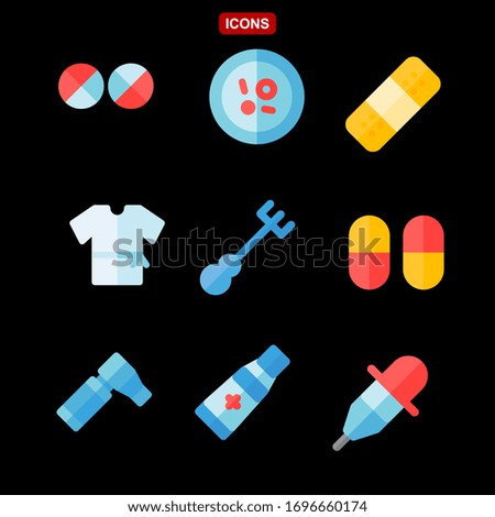 Set of Medical and Health icons. Hospital medical supplies.