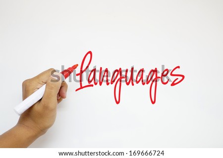 Languages sign on whiteboard