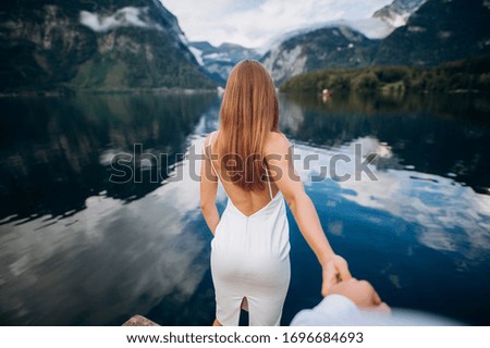 Bridal photo Hallstatt Austria Photoshoot in Austria Girl by the lake