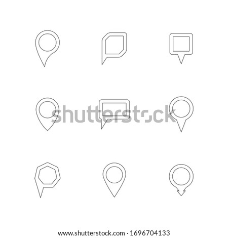 Point icon set outline marker isolated
