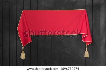 sign of red satin fabric 