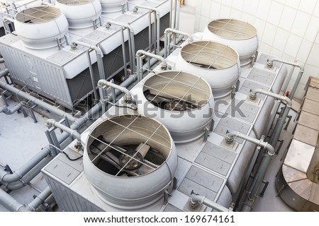 Cooling tower at outdoor Royalty-Free Stock Photo #169674161