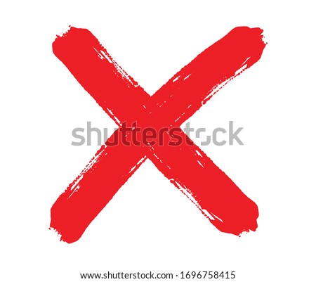 Grunge letter X.Red cross sign. Royalty-Free Stock Photo #1696758415