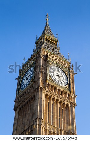 Big Ben in daylight, London, England, UK 