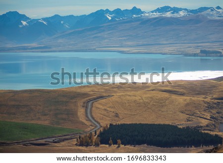Mackenzie and Lake Tekapo at the foot of Southern Alps