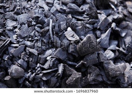 Ecological charcoal, texture. An extinct fire