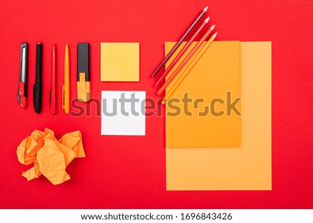 minimalist office supplies for an office employee for a desktop screensaver