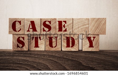 Case Study Words on Wooden Cubes. Business Education concept.