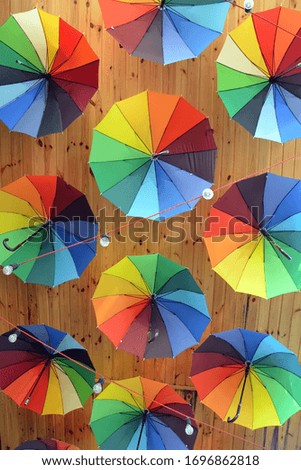 colorful umbrella multicolored umbrellas decoration bright background