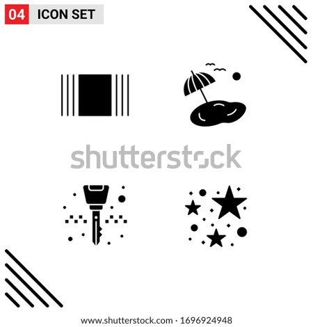 User Interface Pack of Basic Solid Glyphs of cover; key chain; beach; spring; birthday Editable Vector Design Elements