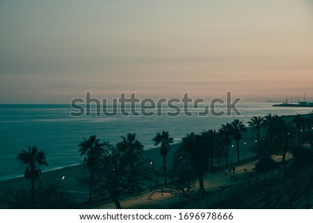 Sunrise coast of Arenys de mar, coastal town of Barcelona in Catalonia
