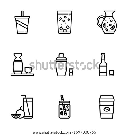 beverage icon pack made lines
