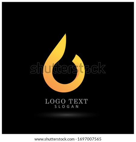 Fire & Flame Simple Logo. Symbol & Icon Vector Template.