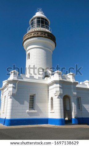 Majesty of Byron Bay lighthouse on a clear sunny day, Gold Coast, Australia.
