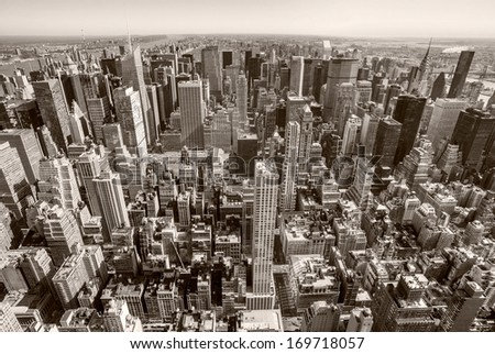 Aerial view of Manhattan, New York City. USA.