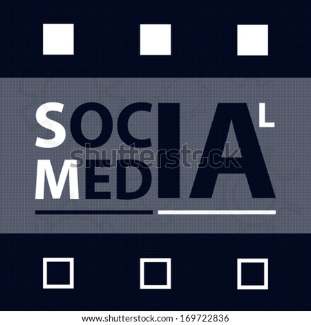 Concept design badge social media label dark blue and white style art