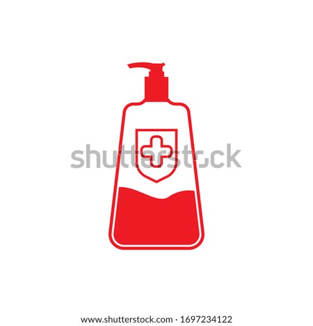 Hand sanitizer bottle icon isolated on white background. Disinfection concept. Washing gel. Alcohol bottle for hygiene.Vector Illustration