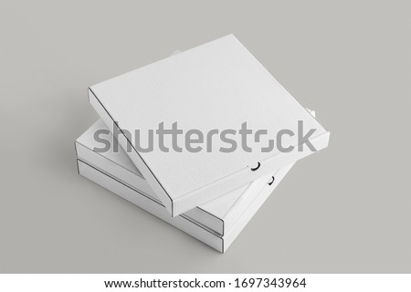 Pizza cardboard mock up on the white background. Template can be used for your design