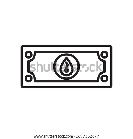 oil crash concept, money with oil drop with arrow down icon over white background, line style, vector illustration