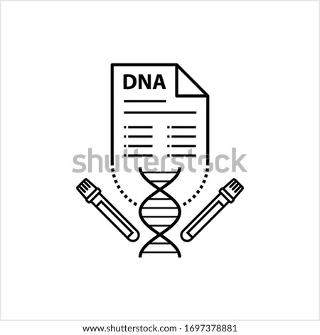 Dna Test Report, Deoxyribonucleic Acid Icon, Dna Analysis, Examination Detail Vector Art Illustration