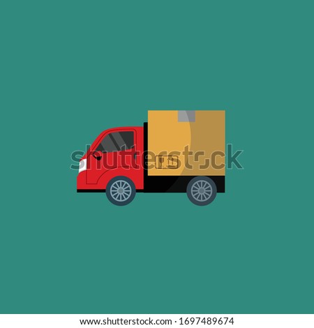delivery car icon.Conceptual vector illustration in flat style design.Isolated on background.