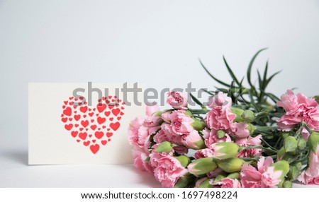 
Hand made mother's day card with pink carnations