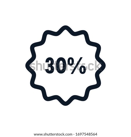 Sale discount icon. Special offer price signs, Discount 30% OFF