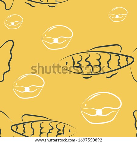 seamless pattern with fish on a light background