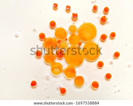 Circle from water droplets on the oil surface  Background concept