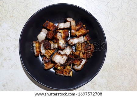 Crispy pork pictures Food that Thai people eat often Is a popular fast food in Thailand.