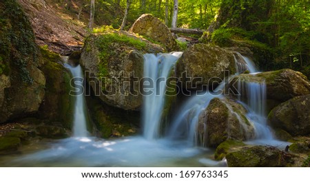 waterfall on a mountain river