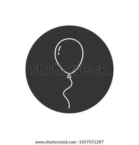 Balloon line icon isolated on white background. Vector