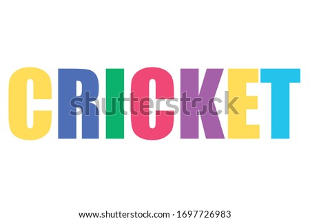 Cricket colourfull lettering typographic vector design