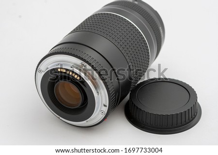 Zoom lens isolated on white background