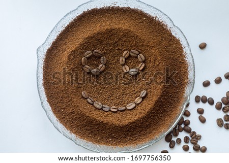 coffee beans on a white background. 