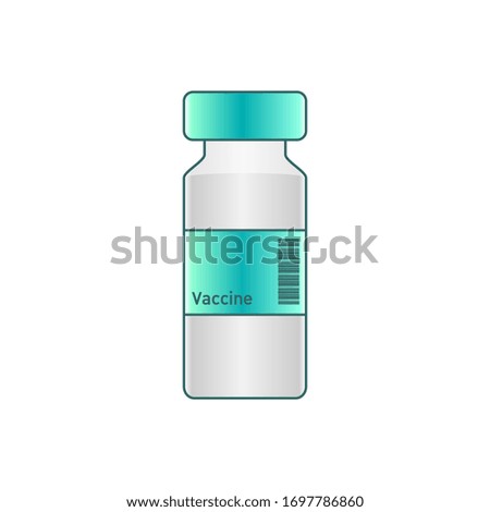 A bottle of coronavirus vaccine vector with gradient effect isolated on white background. 