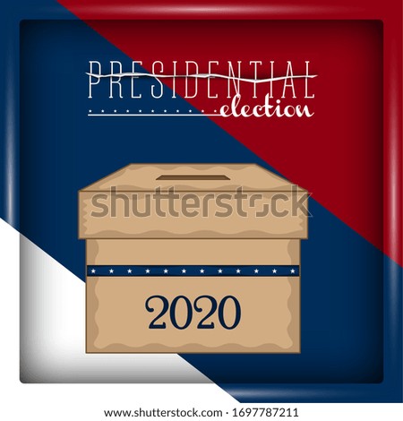 Ballot box in a presidential election poster - Vector illustration