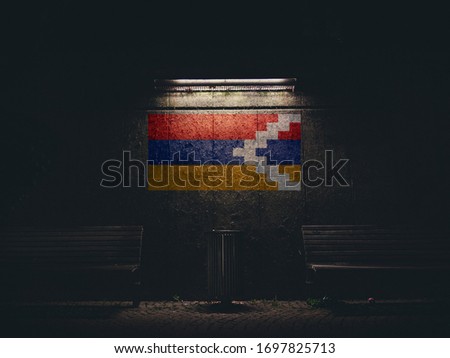 Artsakh flag on the wall, Artsakh flag