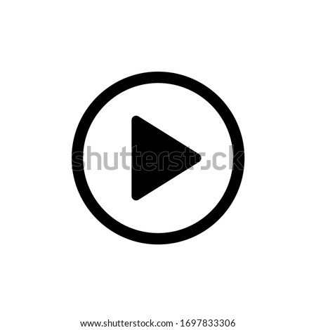 Play button icon vector illustration Royalty-Free Stock Photo #1697833306