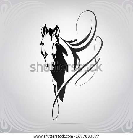 Horse head silhouette in ornament