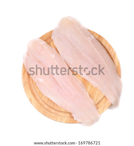Fresh fillet of pangasius. Isolated on a white background.