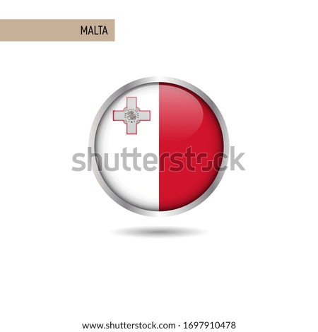 Malta round flag vector design template